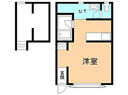 五条長屋弐番館 ワンルームの間取図画像