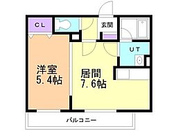 Vivre Nopporo 1DKの間取図画像