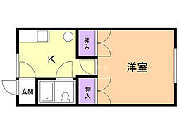 サンライズ南幌 1Kの間取図画像