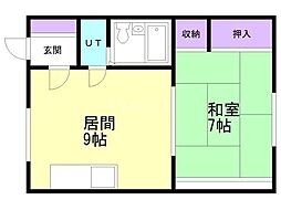 パークタウンB 1LDKの間取図画像