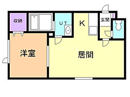 ラ・フォルトゥーナ文京台 1LDKの間取図画像
