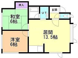 ハイツ山本 2LDKの間取図画像