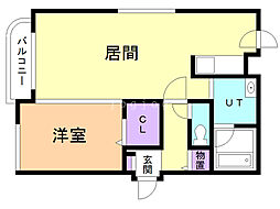 ドームアカシア 1LDKの間取図画像