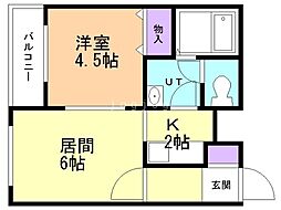 アレックス文京台 1LDKの間取図画像