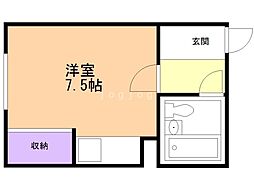 泉荘 ワンルームの間取図画像