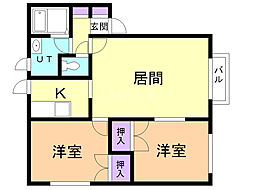 アルデバラン寿町 2LDKの間取図画像