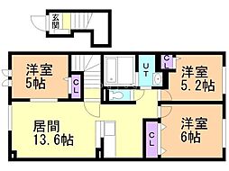 ヴィラ・サルターレ 3LDKの間取図画像