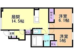 ラ カーサ・ミーアVI 2LDKの間取図画像