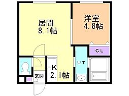 サードエポック77 1LDKの間取図画像