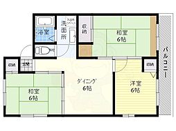 シティハイム橋本第2AP 201 2階3LDKの間取り