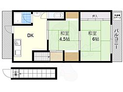 西村文化 2DKの間取図画像