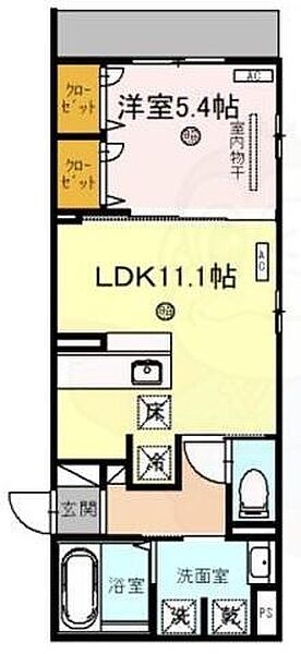 プラザ シャルム ｜兵庫県尼崎市武庫之荘本町３丁目(賃貸アパート1LDK・1階・43.37㎡)の写真 その2