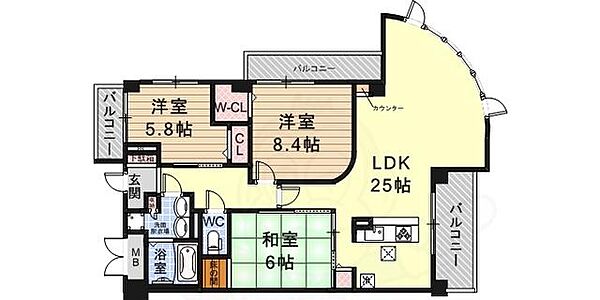 兵庫県尼崎市上ノ島町３丁目(賃貸マンション3LDK・5階・100.04㎡)の写真 その2