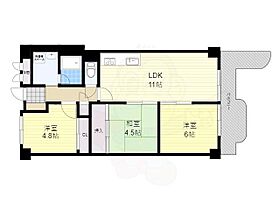 立花グリーンハイツ5号棟 203 ｜ 兵庫県尼崎市東難波町１丁目5番（賃貸マンション3LDK・2階・65.00㎡） その2