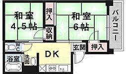 シティハイム橋本第3AP 2DKの間取図画像