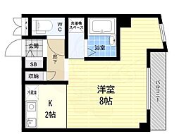 リヴァール立花 1Kの間取図画像