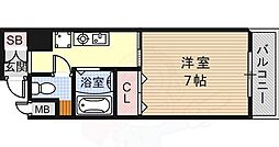 ロールス立花 1Kの間取図画像