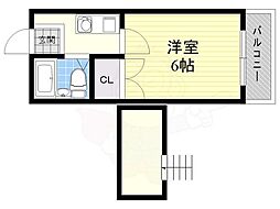 シャルル武庫川 1Kの間取図画像