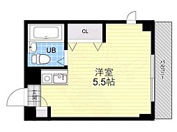 メゾン江坂EAST ワンルームの間取図画像