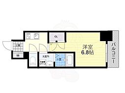 レーヴメゾン尼崎昭和通 1Kの間取図画像