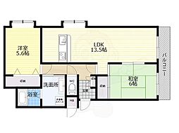 フォレスト武庫之荘弐番館 3DKの間取図画像