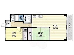 ローヤルシャトー立花 2LDKの間取図画像