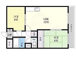 橋本第3マンション 2LDKの間取図画像