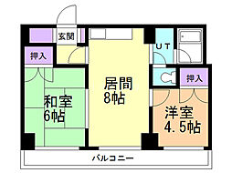 ロイヤル宮の森 2LDKの間取図画像