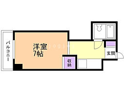 ロイヤル宮の森 ワンルームの間取図画像