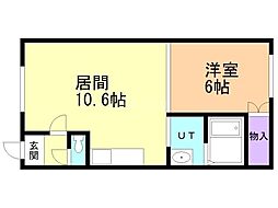 コーポエミネンス 1階1LDKの間取り