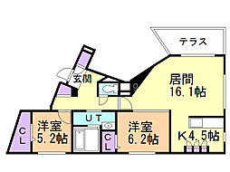 ミヤノモリ-CITY.STELLA 2LDKの間取図画像