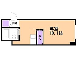 創成グランドハイツ 4階ワンルームの間取り