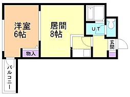 ＯＫビル 5階1LDKの間取り