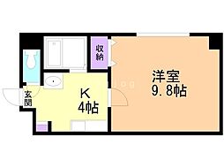 コア136 1Kの間取図画像