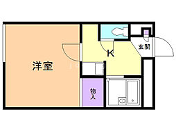 レオパレスホリゾント 1Kの間取図画像