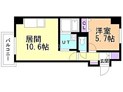 ゾネ医大キャンパス前 1LDKの間取図画像