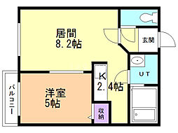 アベニールＥ・5 4階1LDKの間取り
