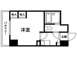 アルファスクエア大通（旧Flat大通公園南） 10階ワンルームの間取り