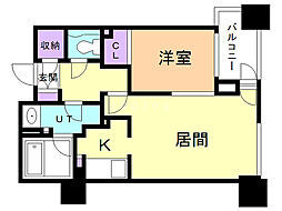 プライムメゾン南2条 9階1LDKの間取り