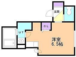 ＡＪＩＴＯ　Ｓ8 2階ワンルームの間取り