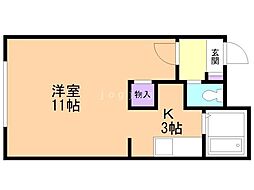 ヌーベル・98 1Kの間取図画像