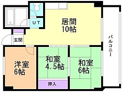 パークレヂデンス 3LDKの間取図画像