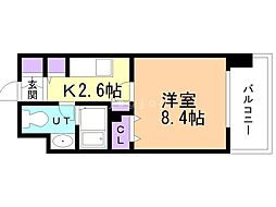 RESIDIAKITA-SANJO 1Kの間取図画像