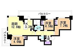 ザ・札幌タワーズウエストタワー 3LDKの間取図画像