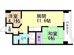 アートサイドテラス 2LDKの間取図画像