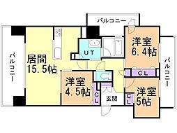 プレミスト札幌ステーション　ＵＲＢＡＮ　ＳＥＥＤ 8階3LDKの間取り