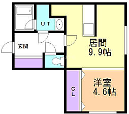 F・ASAHIS7W17 1LDKの間取図画像