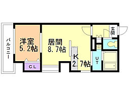 アリスマナーB.L.D 1LDKの間取図画像