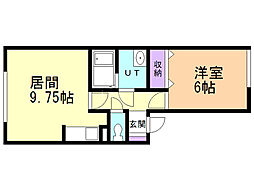 ハイセレール中島公園 1LDKの間取図画像