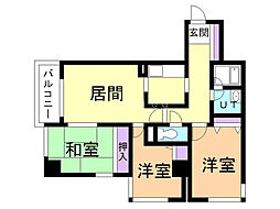 ヴィルヌーブ円山公園 3LDKの間取図画像